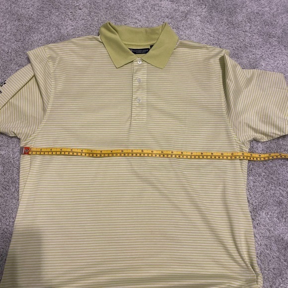 Oxford Golf Super Dry 100% Cotton Green & White Stripe Large Pre-owned - Picture 6 of 6